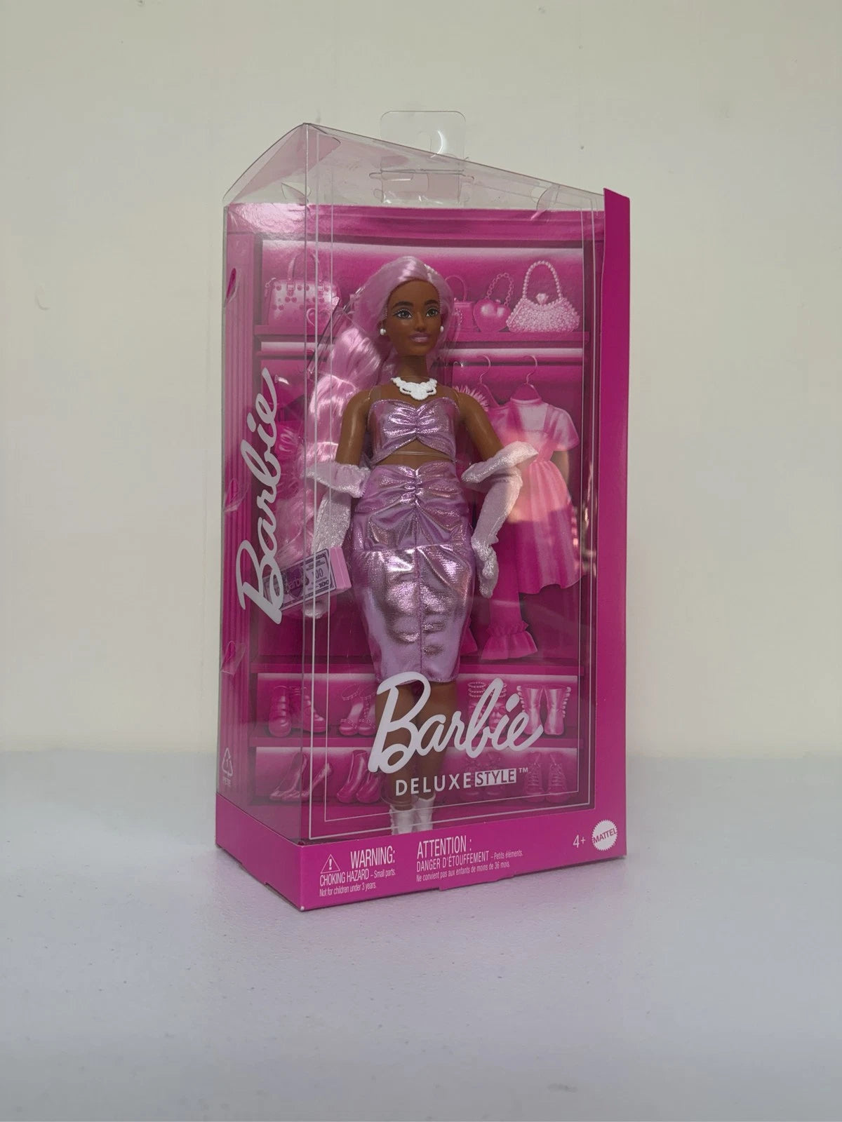 Barbie Deluxe Style Fashion Doll Metallic Purple Dress With Accessories