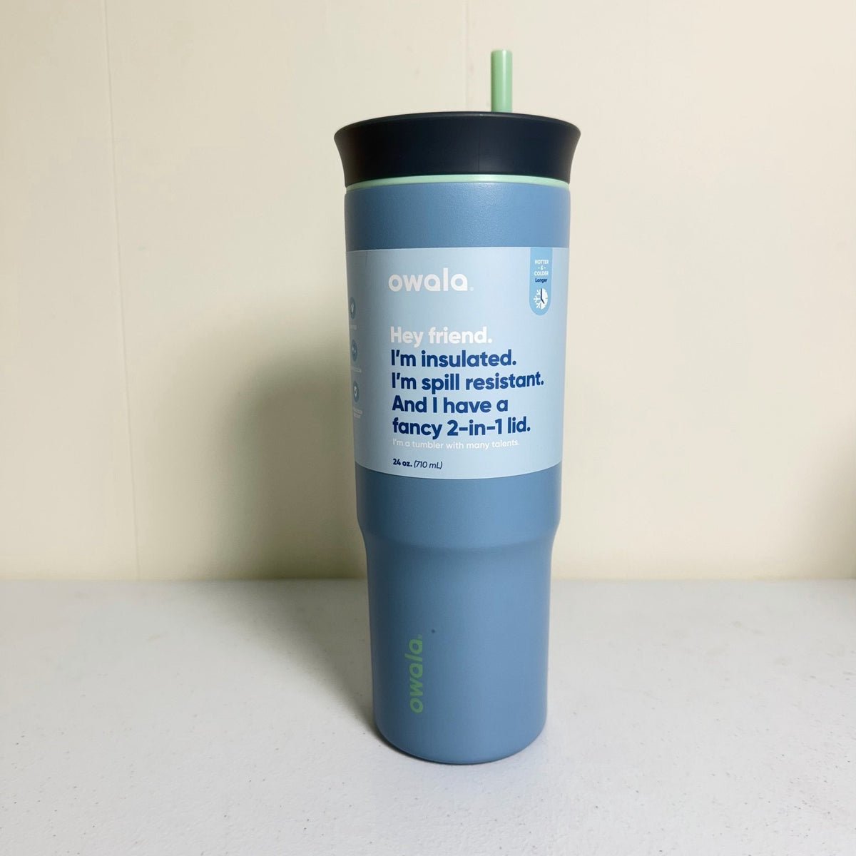 Owala 24 oz Tumbler Stainless Steel Insulated 2-in-1 Lid with Straw