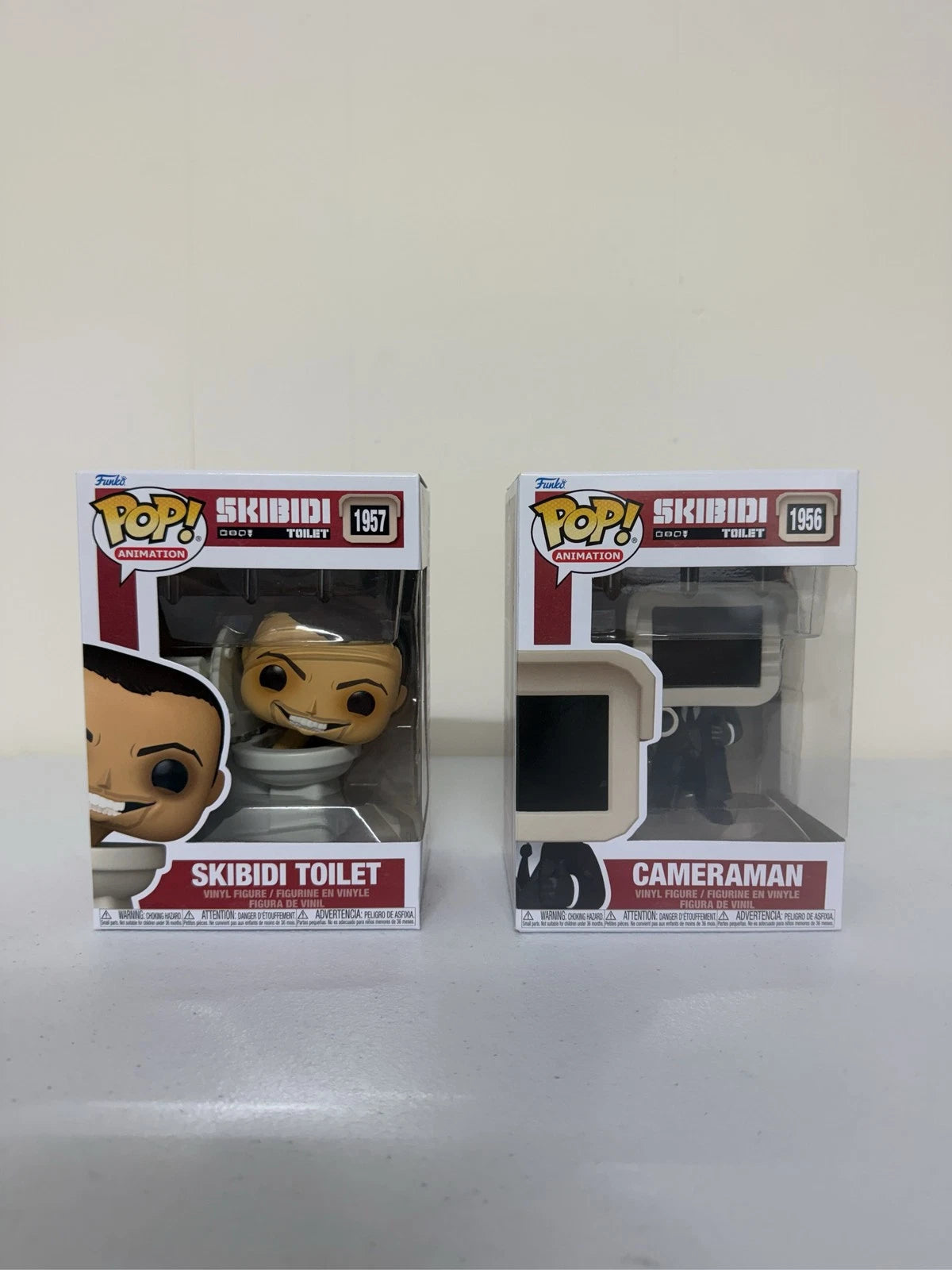 Funko Pop Animation Skibidi Toilet #1957 & Cameraman #1956 Set of 2