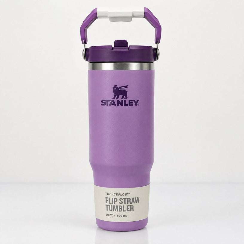 Stanley The IceFlow Flip Straw Tumbler 30 oz Lilac Stainless Steel