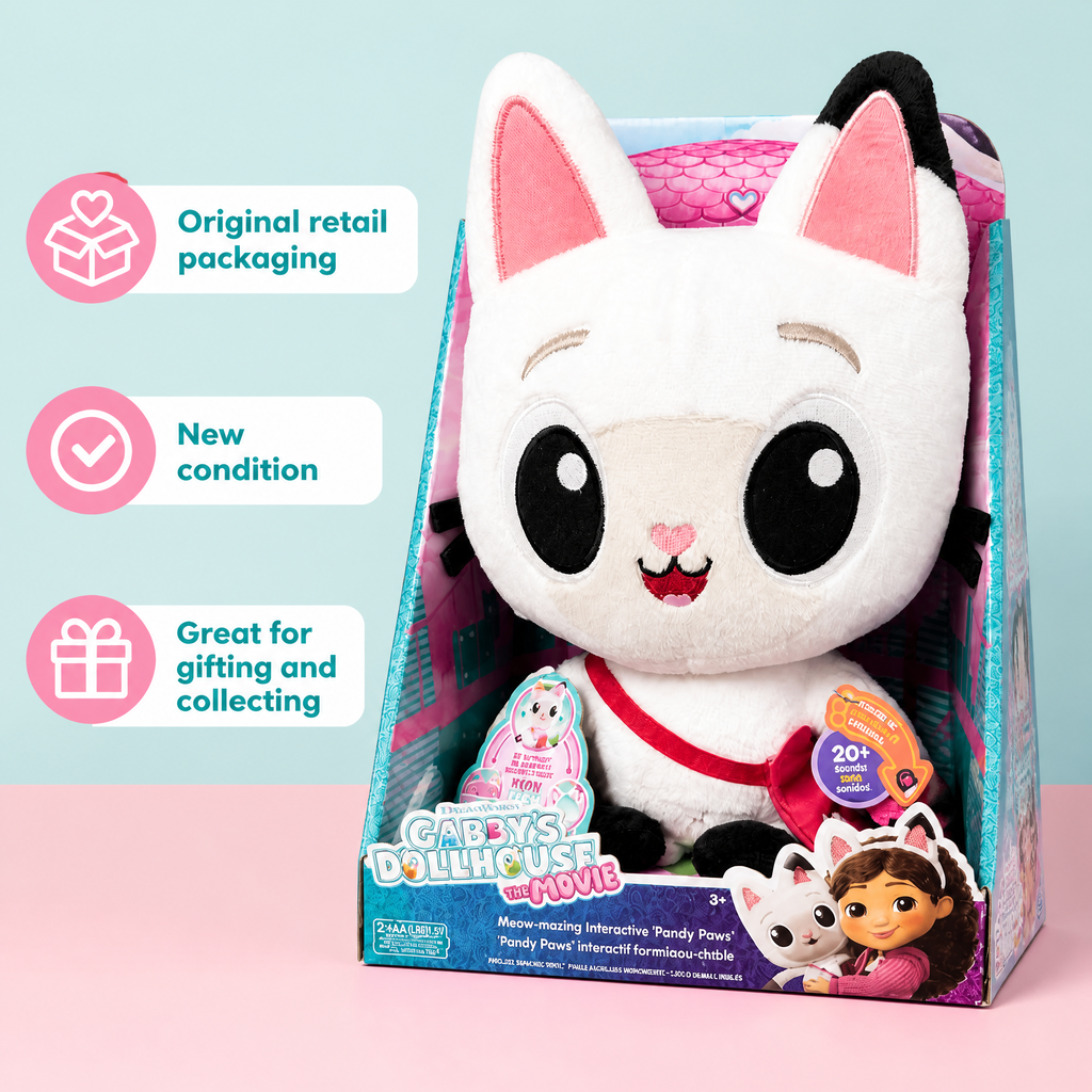 Gabby's Dollhouse Movie Feature Plush Toy with 4 Accessories - English Only
