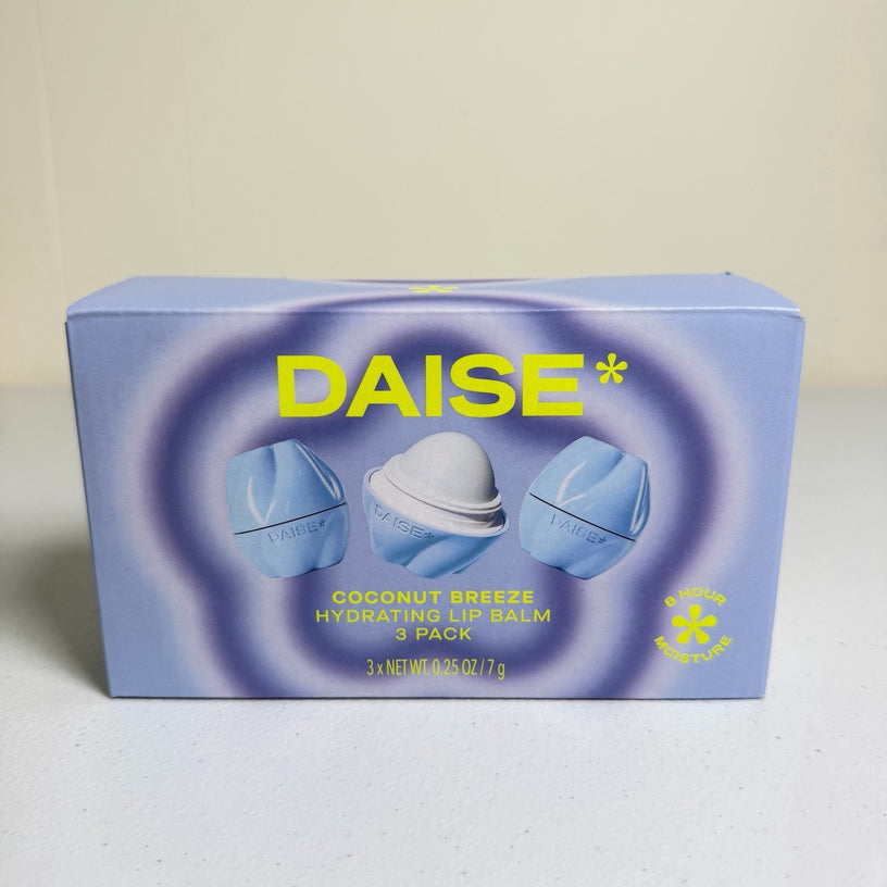 DAISE Coconut Breeze Hydrating Lip Balm 3 Pack 0.25 oz 7g Sealed Damaged Boxmake