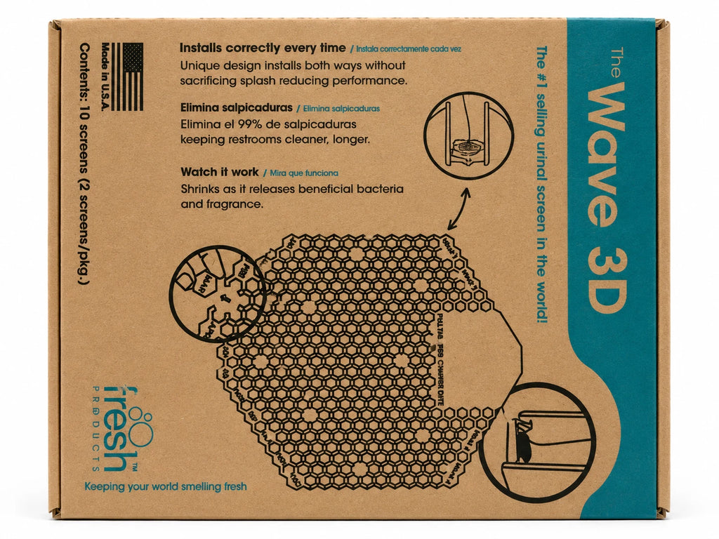 Fresh Products Wave 3D Urinal Deodorizer Screens Mango 10 Pack 3WDS-F-04