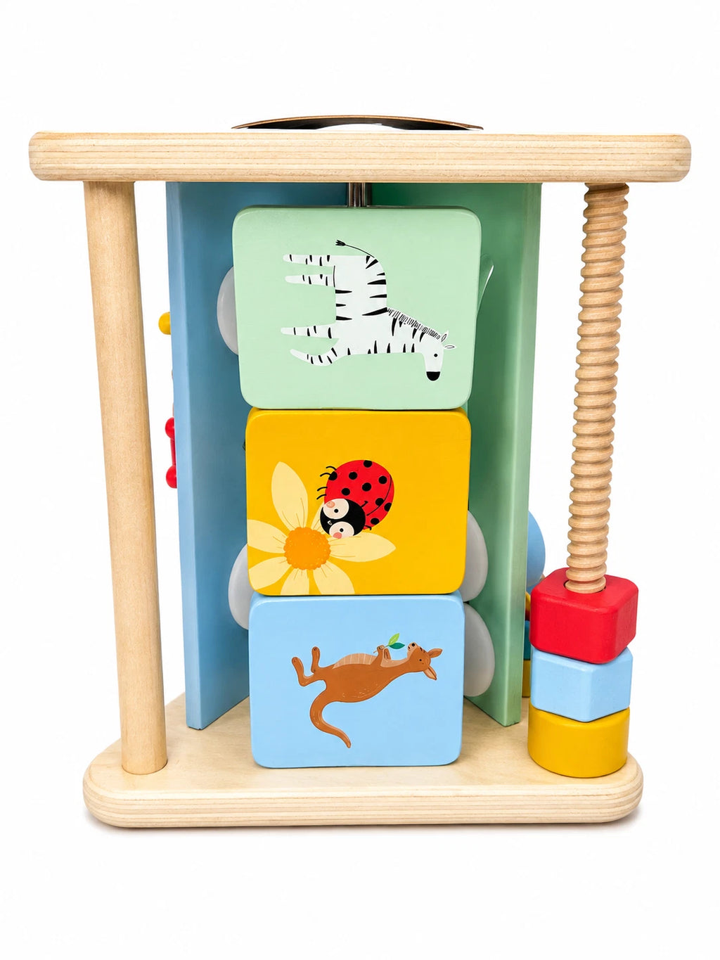 Fisher-Price Wooden Activity Triangle, 3-Sided Fine Motor Toy for Baby & Infant