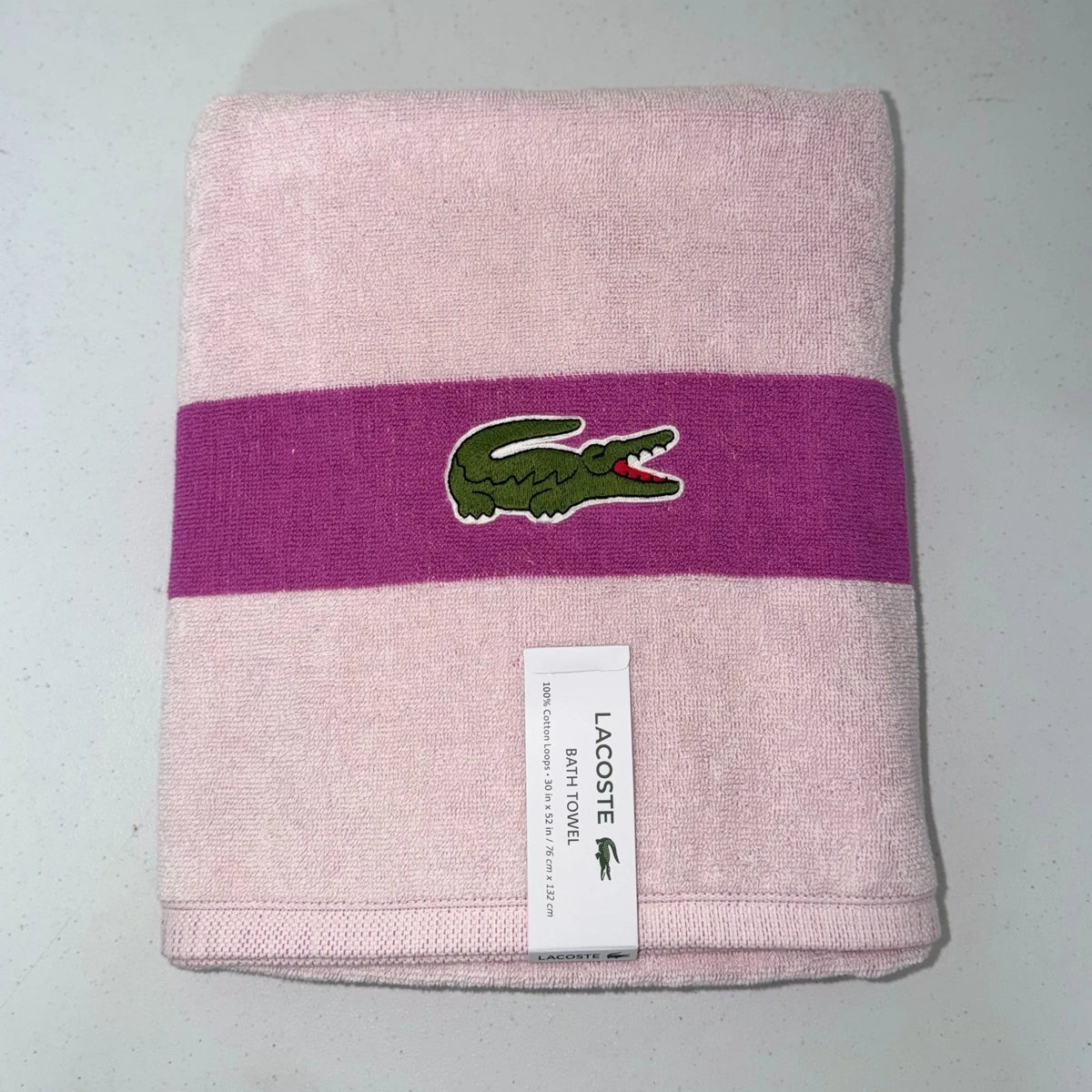 Lacoste Bath Towel 100% Cotton 30 x 52 in Embroidered Logo Choose Color