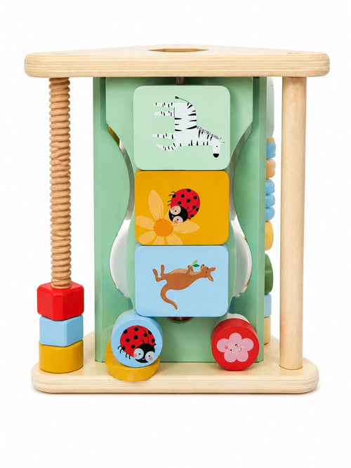 Fisher-Price Wooden Activity Triangle, 3-Sided Fine Motor Toy for Baby & Infant